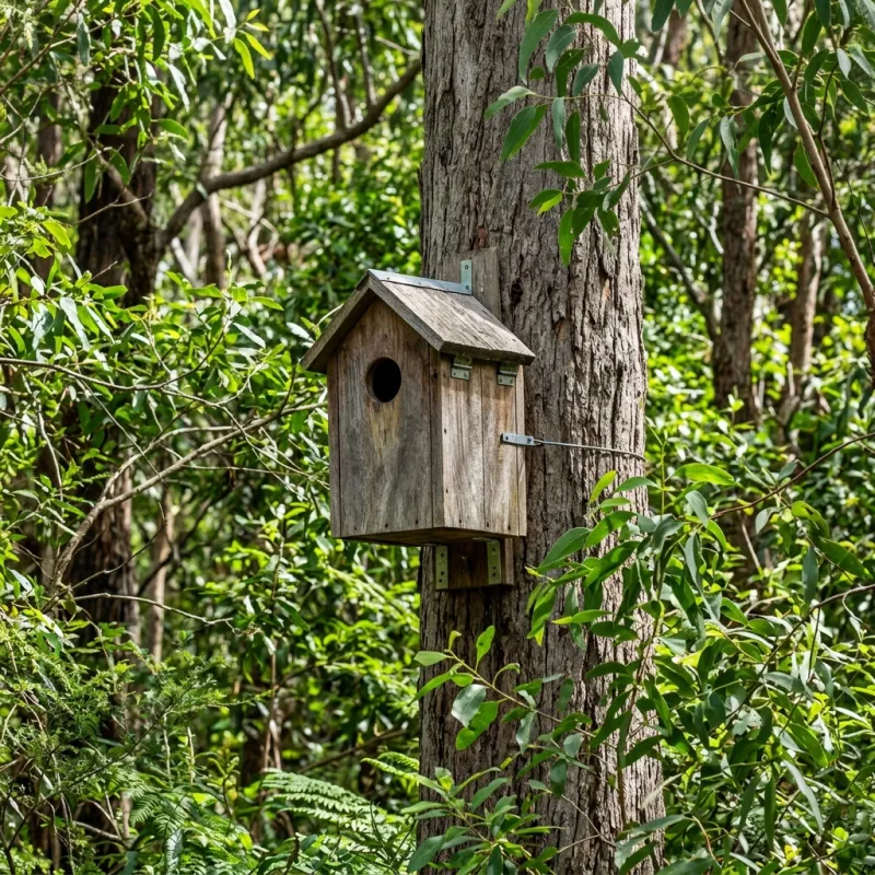 Animal nesting box installed as a humane alternative to a Gisborne roof cavity